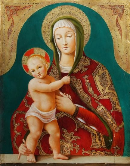 ANONYM, 20. JAHRHUNDERT
Madonna mit Kind
Öl und Mi