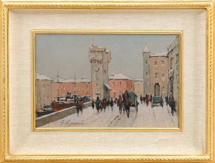 GIOVANNI LOMI
Savone sous la neige
huile sur bois,