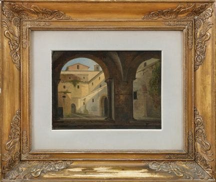 ANTONIO BASOLI
Cloître
huile sur bois, 23 x 31 cm,