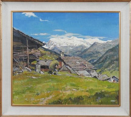 CARLO MUSSO
Chalets de montagne
huile sur planche,