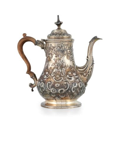 GIORGIO-III.-KAFFEEKANNE AUS SILBER, LONDON, 1814,