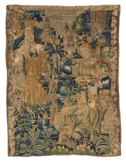 VIERFARBIGER WOLLWANDTEPPICH, FLANDERN, 17. JAHRHU