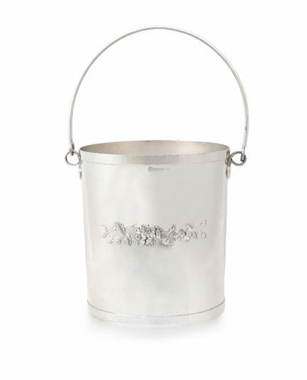SEAU À GLACE EN ARGENT, XXe SIÈCLE, de forme cylin