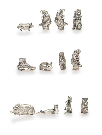COLLECTION DE DOUZE CHEMINÉES EN ARGENT, XIXe-XXe 