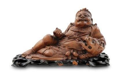 FIGURINE DE SAINT EN BOIS SCULPTÉ, JAPON, XIXe SIÈ