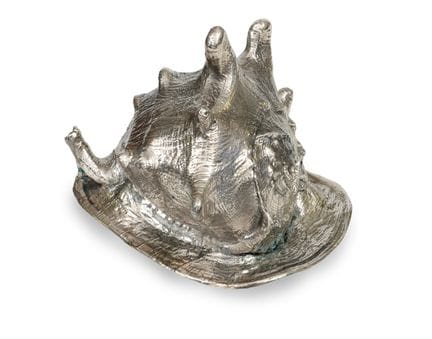 GRANDE COQUILLE RECOUVERTE D'ARGENT STERLING, MILA