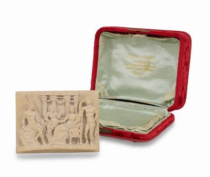 CARVED LAVA PLAQUE, NAPLES, 18th–19th CENTURY, fea