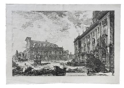 乔瓦尼·巴蒂斯塔·皮拉内西
卡皮托利奥广场景观
纸本蚀刻版画，53×75.8 厘米；作品未装裱。