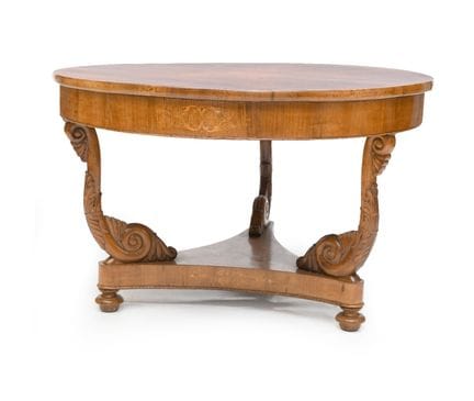 CARLO X INLAID BASKET-STYLE TABLE, 19th CENTURY, c