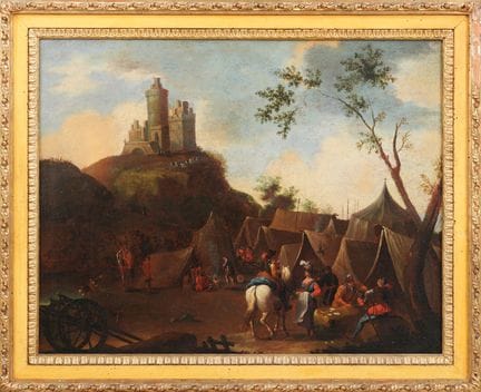 17TH-CENTURY PAINTER
Military Camp with a Castle U