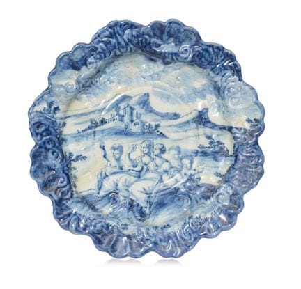 LARGE MAIOLICA PLATE, SAVONA, 18TH CENTURY, shaped