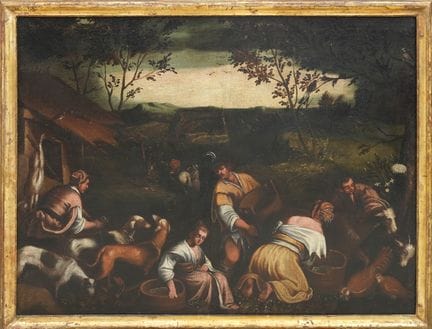 17TH-CENTURY BASSANESE SCHOOL
Village scene with f