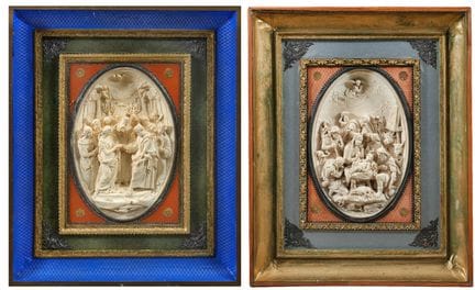 TWO OVAL PLASTER RELIEFS, 19TH CENTURY, depicting 