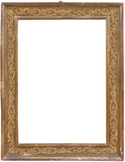 GILDED WOODEN FRAME, 18TH CENTURY, with a band fea