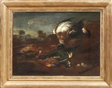 18TH-CENTURY PAINTER
Still Life with Game 
Oil on 