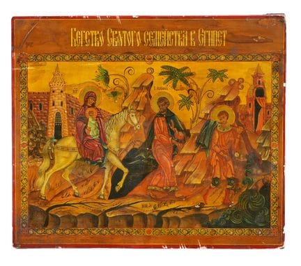 19TH-CENTURY RUSSIAN ICON
The Return from the Flig