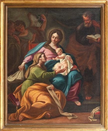 GIOVANNI BATTISTA LAMA
The Holy Family with Saint 