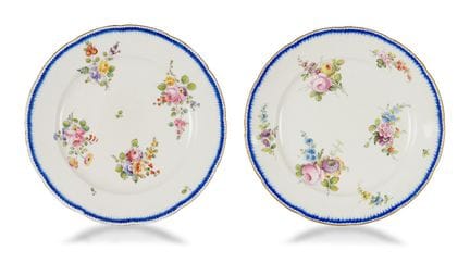 PAIR OF PORCELAIN PLATES, SEVRES, 18TH CENTURY, wi