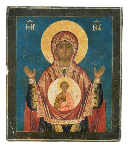 19TH-CENTURY RUSSIAN ICON
The Madonna of the Sign
