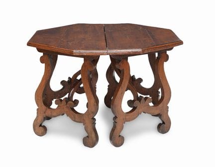 PAIR OF WALNUT CONSOLE TABLES, 18th CENTURY, with 
