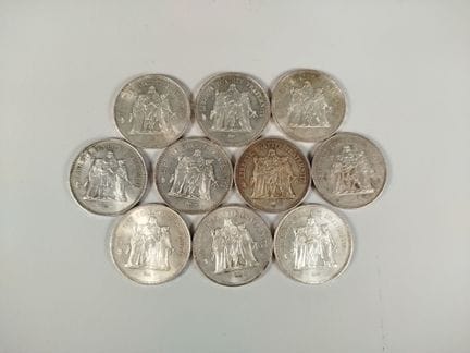 Serie di dieci monete da 50 franchi con l'effigie 