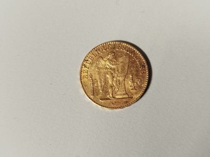 Moneta da 20 franchi in oro 900 con l'effigie del 