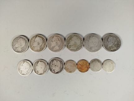 Collezione di tredici monete francesi in argento 8
