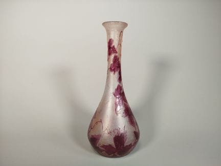 LEGRAS: vaso monoflore in vetro con fondo rosa pal