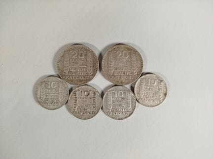 Serie di sei monete d’argento 680 di tipo Torino, 