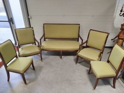 Empire-style living room furniture in mahogany-sta
