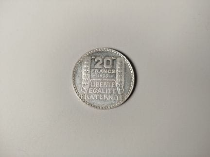 20-Franken-Münze vom Typ Turin, aus 835er Silber, 