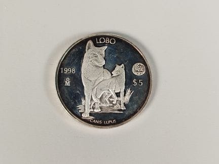 Gedenkmünze im Nennwert von fünf Pesos aus 999er S