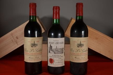 A set of three bottles of Saint-Emilion Grand Cru,