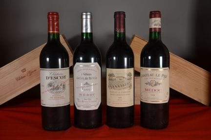 A set of four bottles of Médoc wine, including: Ch