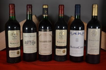 A selection of six bottles of red Bordeaux, includ