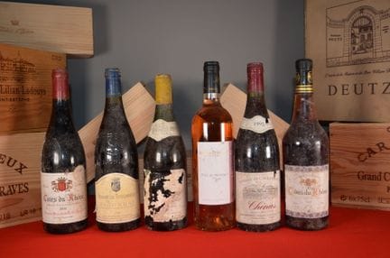 A selection of six bottles, including: Côtes du Rh