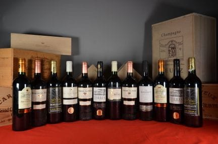 A case of twelve bottles of assorted red Bordeaux 