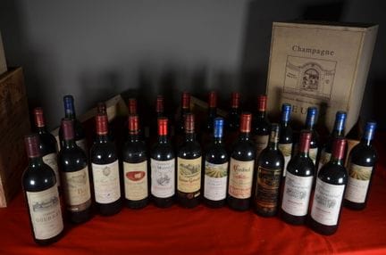 A collection of twenty-four bottles of red Bordeau