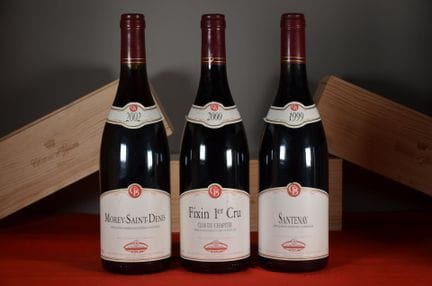 A set of three bottles of red Burgundy by G. Berra