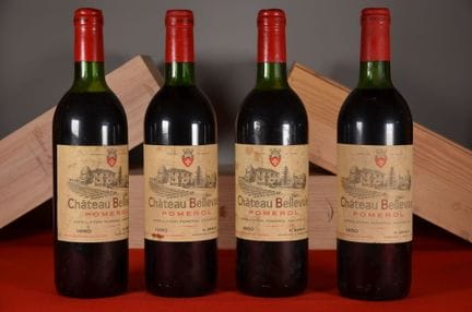 Château Bellevue Pomerol 1980, four bottles (three