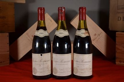 Vosne-Romanée E. Brocard &amp; Fils 1981, three bo