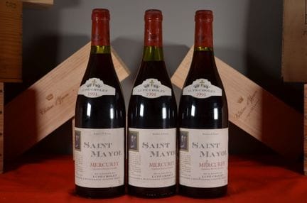 Mercurey Rouge Saint Mayol Lupé-Cholet 1994, three