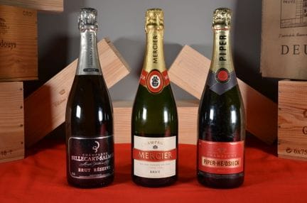 三瓶干型香槟套装，包含：Piper-Heidsieck 一瓶 /// Billecart-Salmo
