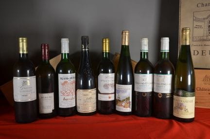 A selection of nine bottles of white wine from var