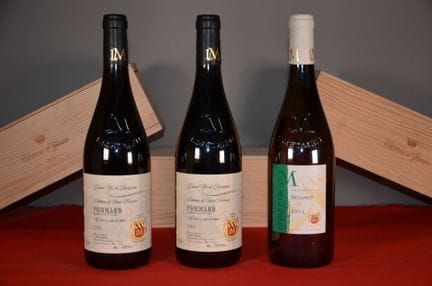 A set of three bottles of Burgundy wine by L. Méta