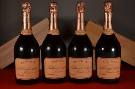 Billecart-Salmon Champagne Brut Rosé, four bottles