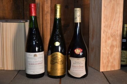 A tasting of three bottles of Loire wines, includi