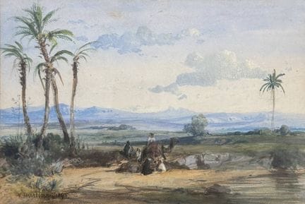 Vincent COURDOUAN (1810-1893)
Veduta di un'oasi, 1
