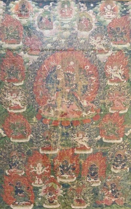 TÍBET
Thangka que representa a diversas deidades
T