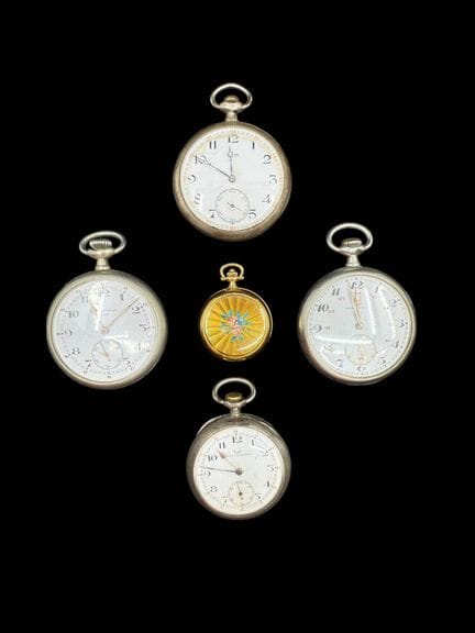 Lot consisting of 5 pocket watches, including 4 in